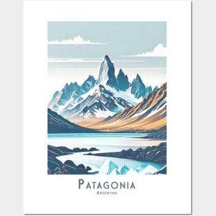 Vinatge minimalistic Majestic Patagonia Posters and Art